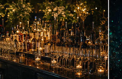 Montaje de coctelería para una celebración